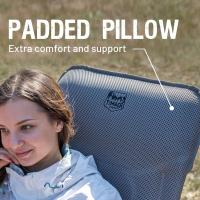 Silla de Jardín Plegable de Aluminio 150kg con Respaldo 7 Posiciones Alto Ajustable con Reposabrazos Reposacabezas Acolchado (2 Piezas, Gris) - details 3
