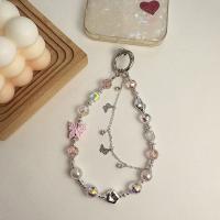 Cordón colgante acrílico mariposa cadena para teléfono Bowknot mariposa Y2K teléfono encanto correa Ins amor corazón amor corazón cadena con cuentas niñas - details 5