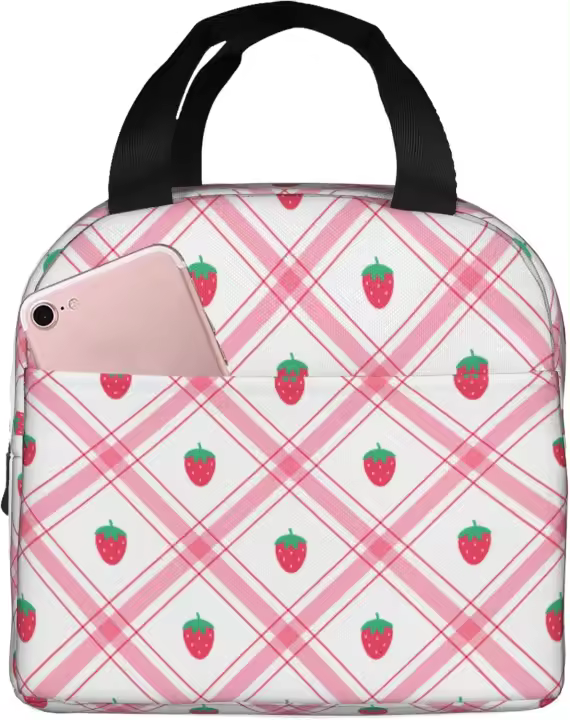 Bolsa de Almuerzo de Alpaca Colorida Caja de Almuerzo Aislada de Alta Capacidad para Viajes, Trabajo, Picnic Bolsa Térmica Reutilizable para Comida - 1
