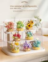 Bloques de construcción ensamblados, caja de regalo de flores eternas, día de San Valentín, Navidad, día de la madre, regalos de - details 2