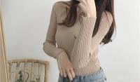 Suéter Sexy ajustado con cuello en V para mujer Manga larga de punto con parte inferior suave - details 5