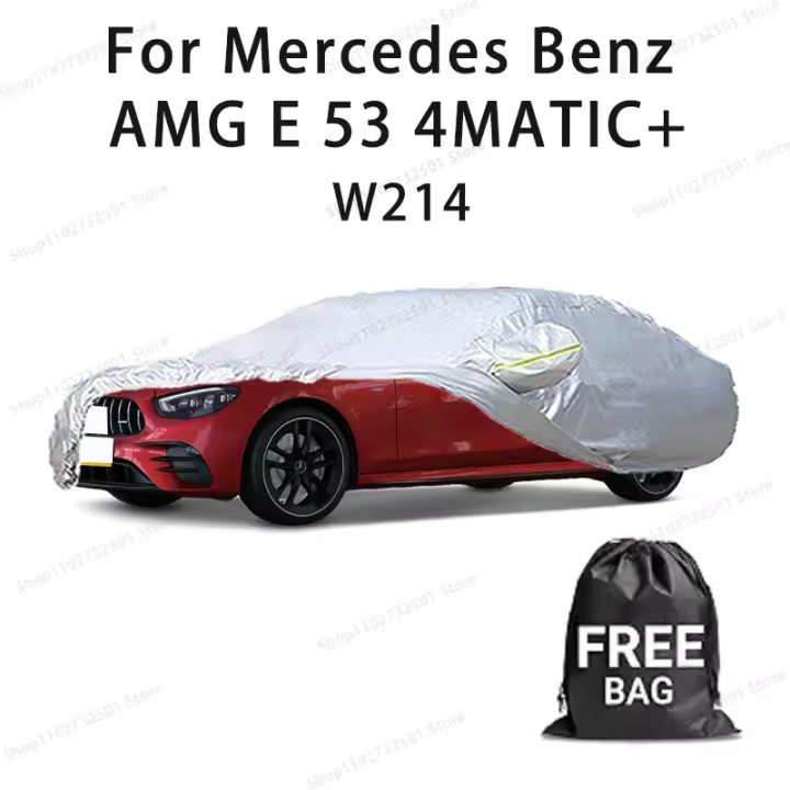 Funda para coche para Mercedes Benz AMG E 53 W214 Funda completa Funda protectora solar impermeable Accesorios para coches resistentes a los arañazos-Plata - 1