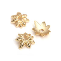 50 Uds. De cuentas redondas de latón de Color dorado de 18K, tapas de hojas de árbol y flores, suministros para hacer cuentas de joyería, accesorios Diy - details 81