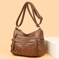 BINGMEI nueva moda bolso de mensajero tejido de gran espacio versión coreana atmósfera simple cuero suave multicompartimento alto sentido - details 1