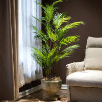 Palmera Artificial grande de 125cm, rama de plantas tropicales, hojas falsas de plástico, Monstera verde para decoración de Navidad, jardín y habitación del hogar - details 1
