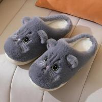Zapatillas de gato esponjosas peludas para mujer y hombre, zapatos de plataforma para el hogar, chanclas de felpa para interiores, encantadores zapatos de algodón, invierno - details 12