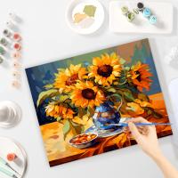 RUOPOTY-pintura por números para adultos, regalos originales, imágenes por números, flor del sol, colorear por números, decoraciones para el hogar - details 3