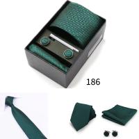 Caja de regalo de corbata para hombre con corbatas, pañuelos, gemelos, pinzas para corbata, conjuntos de 6 piezas, corbatas formales para festivales de bodas y negocios en grupo - details 25