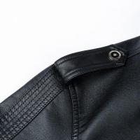 Chaqueta de Cuero con Cremallera para Hombres Estilo Motociclista Vintage para Otoño-Invierno - details 6