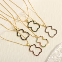 1 collar colgante S925 en forma de oso de plata, legal con circonitas goteadas Elegante, simple y de moda - details 2