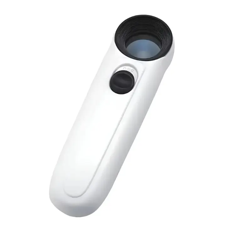 Portátil con luz L, lupa de bolsillo, lupa iluminada portátil para inspección de joyas, 40X - 1