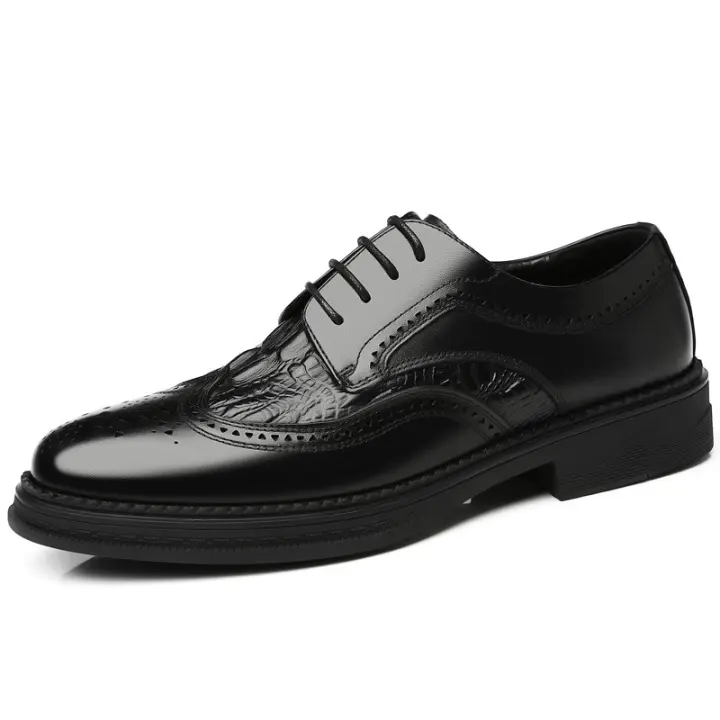 Zapatos de hombre de cuero versátiles, casuales y de negocios, estilo británico Brock. - 1