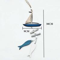 Colgante de decoración para colgar en la pared de barco de peces pequeños de madera de estilo marino, regalos creativos, artesanías de viento oceánico, decoración del hogar - details 1
