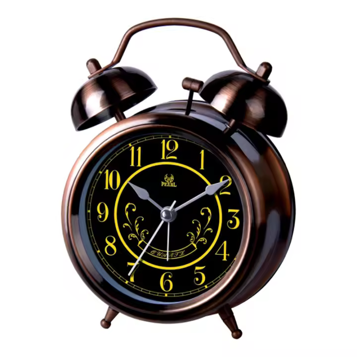 Reloj despertador Retro Para niños y estudiantes, silencioso, bronce antiguo de 3 pulgadas - 1