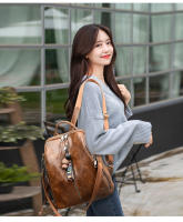 Mochila colgante de cuero suave versión coreana, gran capacidad, multifuncional, bolso de un solo hombro de doble uso - details 5