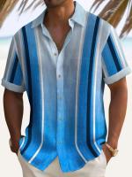 Nueva camisa hawaiana de manga corta con estampado de playa turística, adecuada para caminar por la calle, ocio, primavera y verano. - details 6