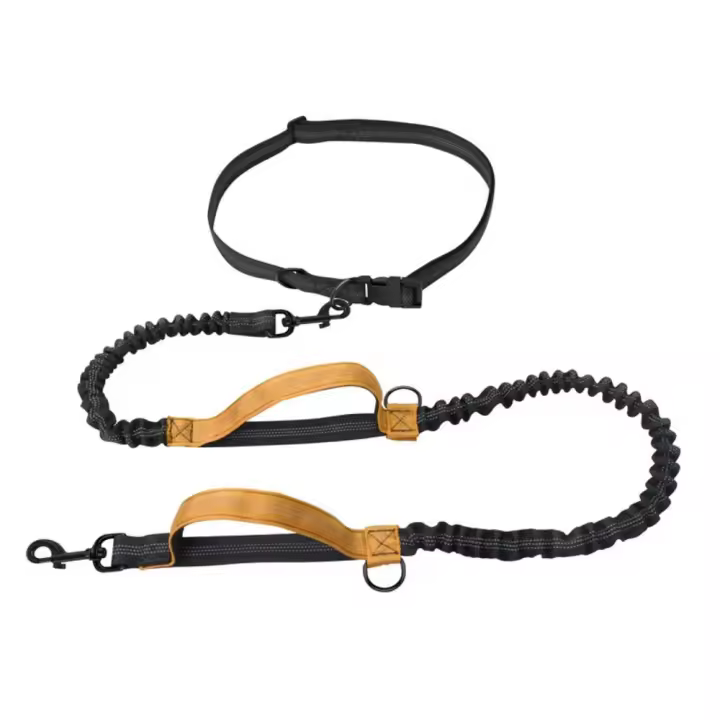 Cuerda de tracción de doble Mango para perro, correa ajustable de nailon para entrenamiento de perros, trotar, manos libres, para cachorros - 1