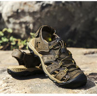 Sandalias deportivas de verano para hombre, sandalias para senderismo al aire libre, punta cerrada, cuero, atléticas, cómodas, para caminar, sandalias de playa, zapatos de agua - details 11