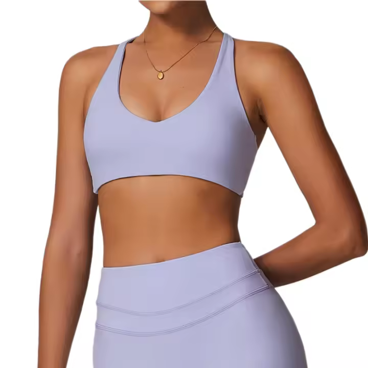 Fiess Sujetador de yoga para mujer, parte de atrás bonita, top deportivo de nailon, sujetador cruzado sexy transpirable, adecuado para gimnasio de mujer - 1