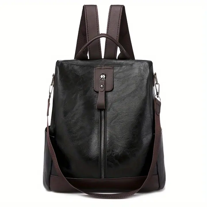 Mochila de Cuero pu antirobo para Mujer, bolso de mano, Bolsa de viaje informal - 1
