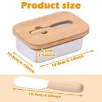 Plato de Mantequilla Metálico con Cortador Caja de Almacenamiento de Queso Reutilizable para Cocina y Comedor - details 4