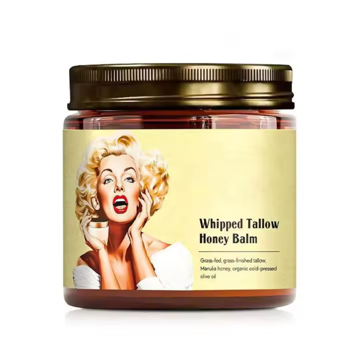 Bálsamo de miel de manuka y sebo de ternera batido, crema hidratante facial orgánica con acabado de hierba alimentada sin perfume, 120G/1 Uds., nuevo estilo 2025 - 1