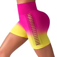 Pantalones cortos deportivos con agujeros degradados para yoga y levantamiento de cadera, pantalones cortos sin costuras para gimnasio y fitness, pantalones cortos de entrenamiento para mujer - details 0