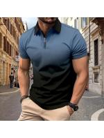 POLO de hombre, gran venta de polos de hombre con estampado de cremallera, rayas de tela plana, camisa POLO. - details 4