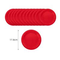 Vajilla desechable con temática de cumpleaños para niñas, servilletas de papel, vasos, platos, manteles, Pajita, color rojo sólido - details 0