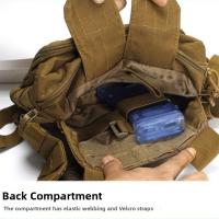 Riñonera de gran capacidad para exteriores, bolso de pecho multifuncional impermeable para escalada, bolsillo de malla, bolsa colgante de cintura de viaje duradera - details 11