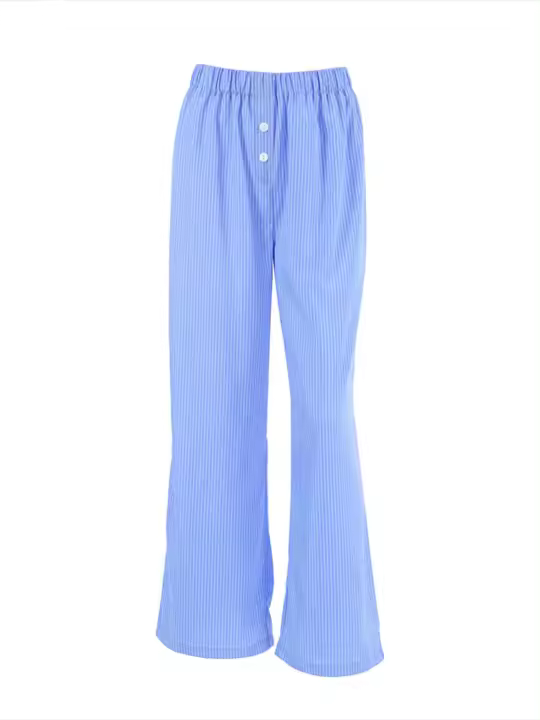 Pantalones de pierna ancha de cintura alta para mujer Moda estilo coreano - 1