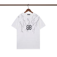 Camiseta Deportiva de Algodón Puro para Hombres Cuello Redondo, Estampado de Logo Delantero, Estilo Casual para el Verano - details 0