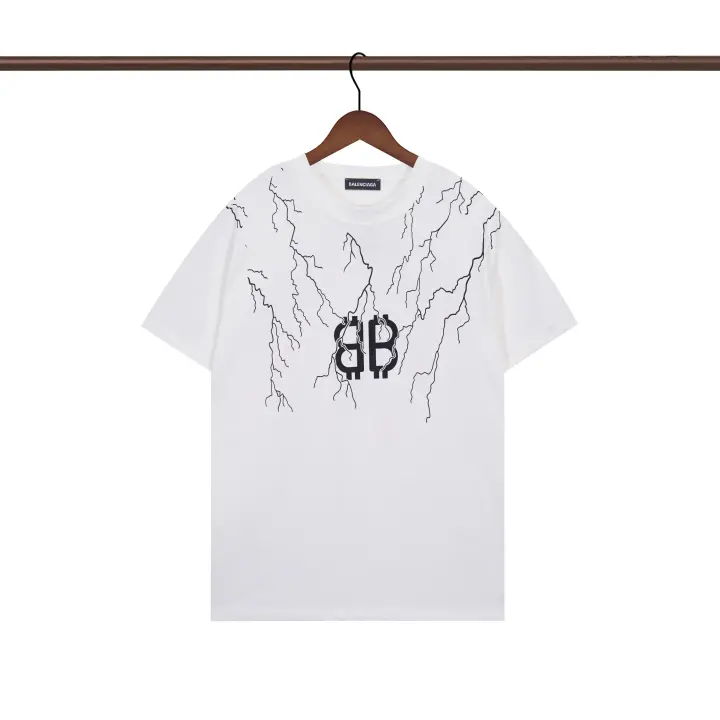 2025 Camisas casuales básicas de moda de verano, camisetas holgadas de algodón puro para hombres y nuevas camisas de manga corta para parejas con estampados de logotipos en la parte delantera - 1