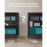 Archivador de Oficina, Armario Multifuncional, 2 Puertas, con Cerradura, Almacenamiento de Acero, para Sala de Estar, Gris Mate OMC013G01 - details 13