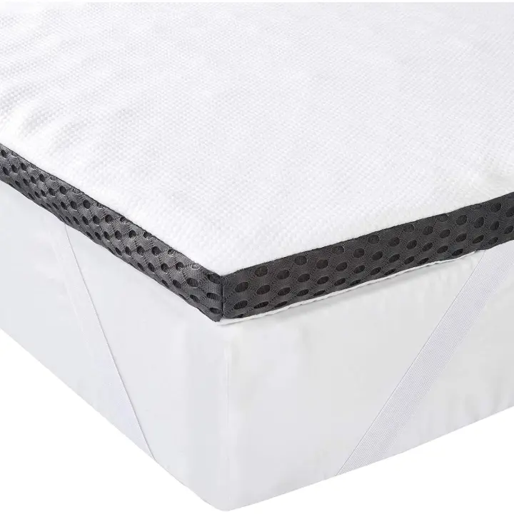 Colchón de Espuma viscoelástica Topper con memoria con Funda extraíble y lavable, 140 x 190 cm, 4 cm, Blanco - 1