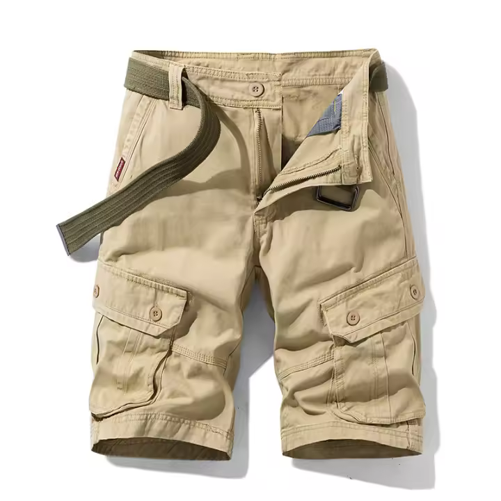 Pantalones cortos cargo de camuflaje de algodón con múltiples bolsillos para hombre - 1