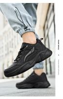 Zapatillas De Deporte De Cuero PU, Zapatos Informales Para Hombres, Zapatos Deportivos Para Niños, Negro Puro, Talla Grande 47 48, Tenis Masculinos - details 23