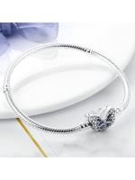 Pulsera de plata de ley 925 con forma de corazón y mariposa para mujer, brazalete de cadena de seguridad, compatible con abalorios originales, joyería - details 43