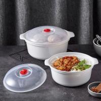 Fiambrera redonda de plástico para cocinar al vapor, utensilio de cocina para calentar el microondas, para mantener la comida fresca - details 2