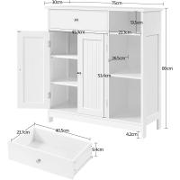 cajones y Puerta y estantes Ajustables para Cuarto de baño 75 x 30 x 80 cm - details 2