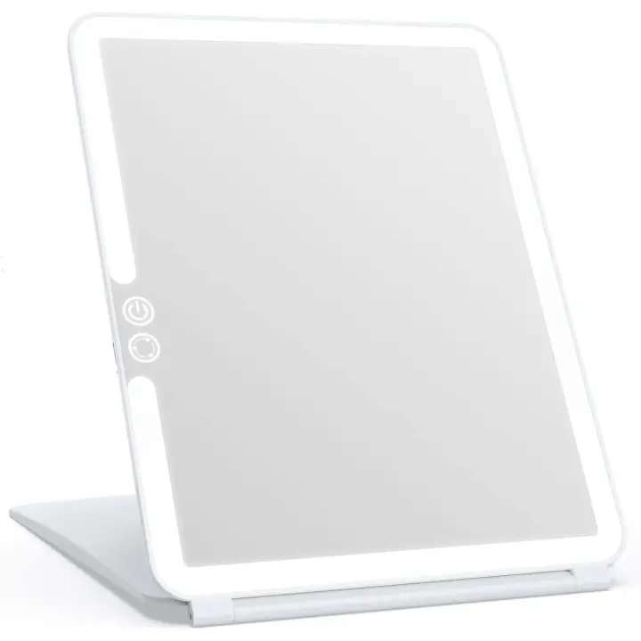 Espejo de Maquillaje con Luz LED Pantalla Táctil Tres Colores Ajustables 2000mA USB - 1