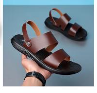 Sandalias cómodas de verano con plataforma para pie plano, sandalias de cuero con suela gruesa antideslizantes para hombre, zapatillas de fondo suave para playa al aire libre - details 6