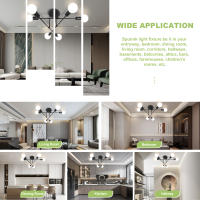 Lámpara Colgante LED Retro Chandelier E27 para Decoración del Hogar y Cocina Luz Interior Montado en Superficie Material Metal Estilo Art Deco - details 10