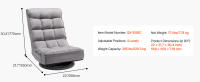 SucceBuy Silla giratoria para juegos de piso, 360 ° Silla reclinable giratoria con respaldo ajustable y soporte lumbar, sofá plegable para video - details 6