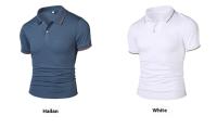 Verano de negocios simple ocio polo transpirable de los hombres de manga corta tops - details 9