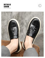 Zapatos de cuero Verano para hombres Jóvenes Estilo británico Mocasines perezosos Zapatos Doudou casuales - details 8