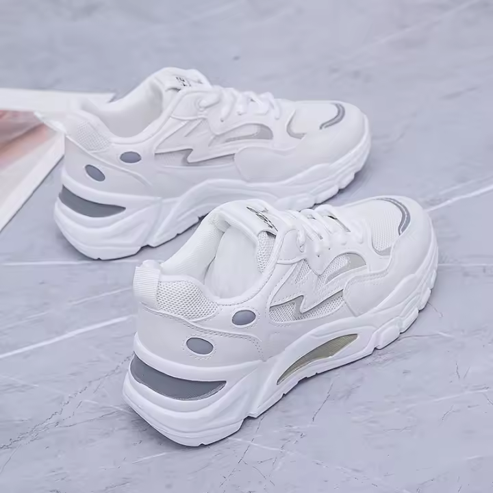 Zapatillas Casuales para Mujer Primavera 2025 Zapatos de Cuero Transpirable Blanco Estilo Coreano Versátil - 1