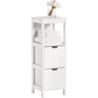 Armario de Suelo para baño Mueble Columna de baño con 2 Cajones y 1 Estantes Blanco 30 x 30 x 89 cm Blanco - details 0
