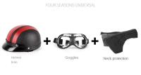 Casco de seguridad unisex para motociclismo, gafas eléctricas retro para moto, casco medio de moda, cuero PU - details 0