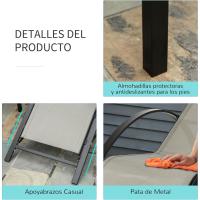 Conjunto de Tumbonas Exteriores de Jardín Dos Piezas con Mesa Auxiliar de Vidrio Templado - details 13